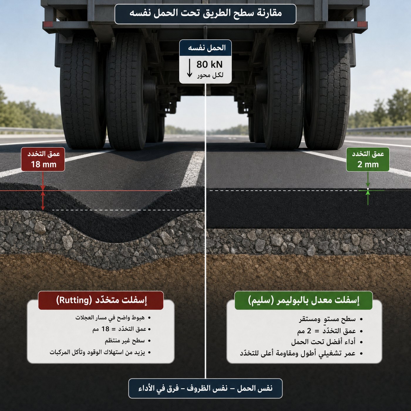 مقارنة أصناف الرابط الإسفلتي PG حسب مناطق العراق
